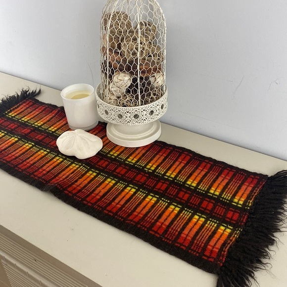 Vintage Swedish wool woolen handmade table runner - Picture 1 of 9